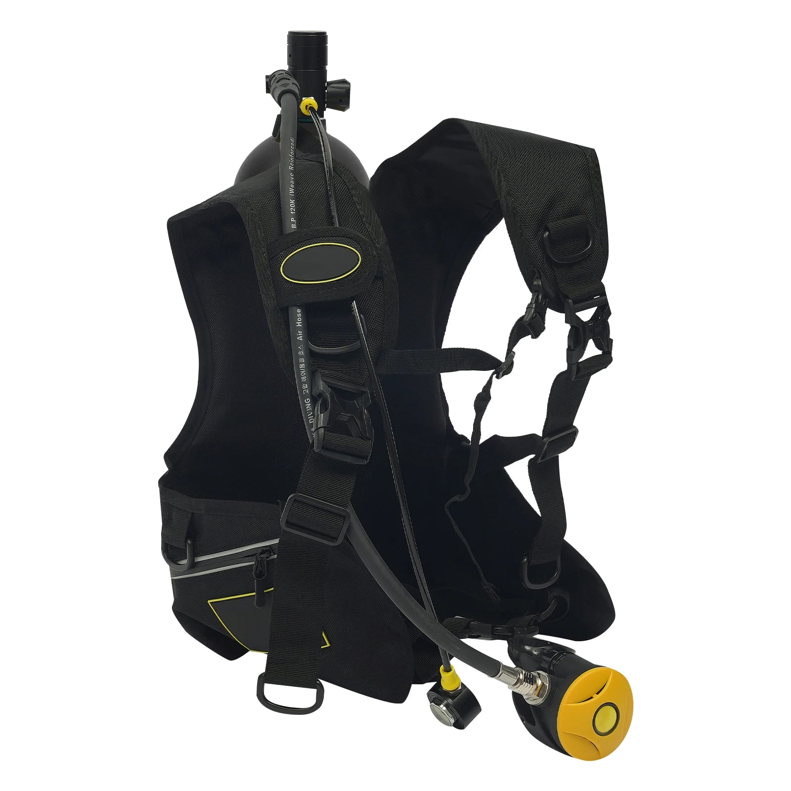 2L 30-50Min Scuba Tank Kit 6061 Aluminium Alloy M18x1.5 Interface Dual-Shoulder Harness Dive Mask 0.53Gal for Shallow Water Snorkeling and Emergency Backup