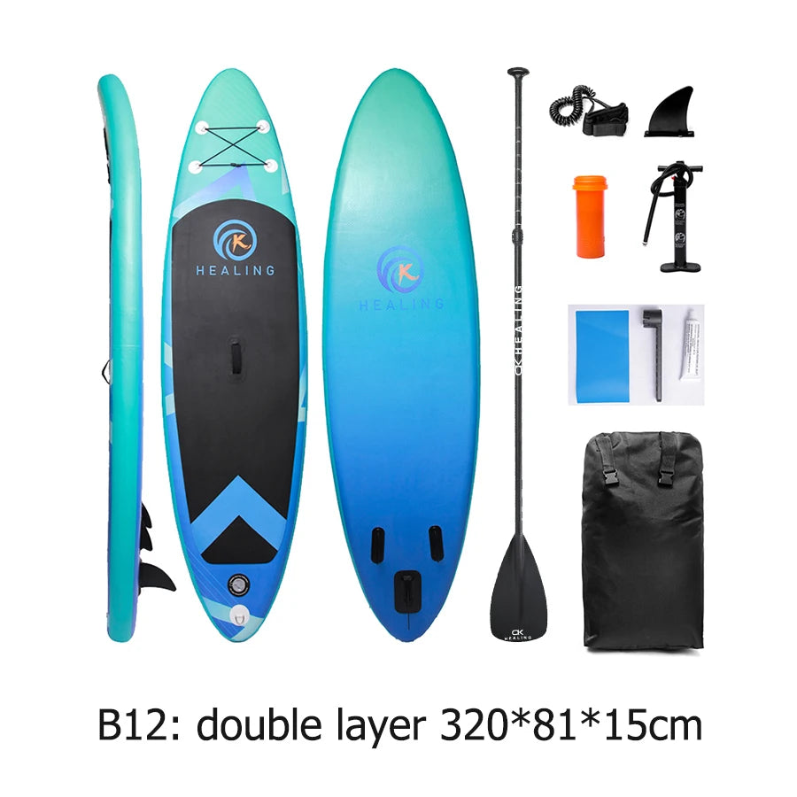 Surfboard SUP Surfing Board Inflatable Stand Up Paddle Board Ultra-Light Paddleboard with SUP Accessories Fins Paddle