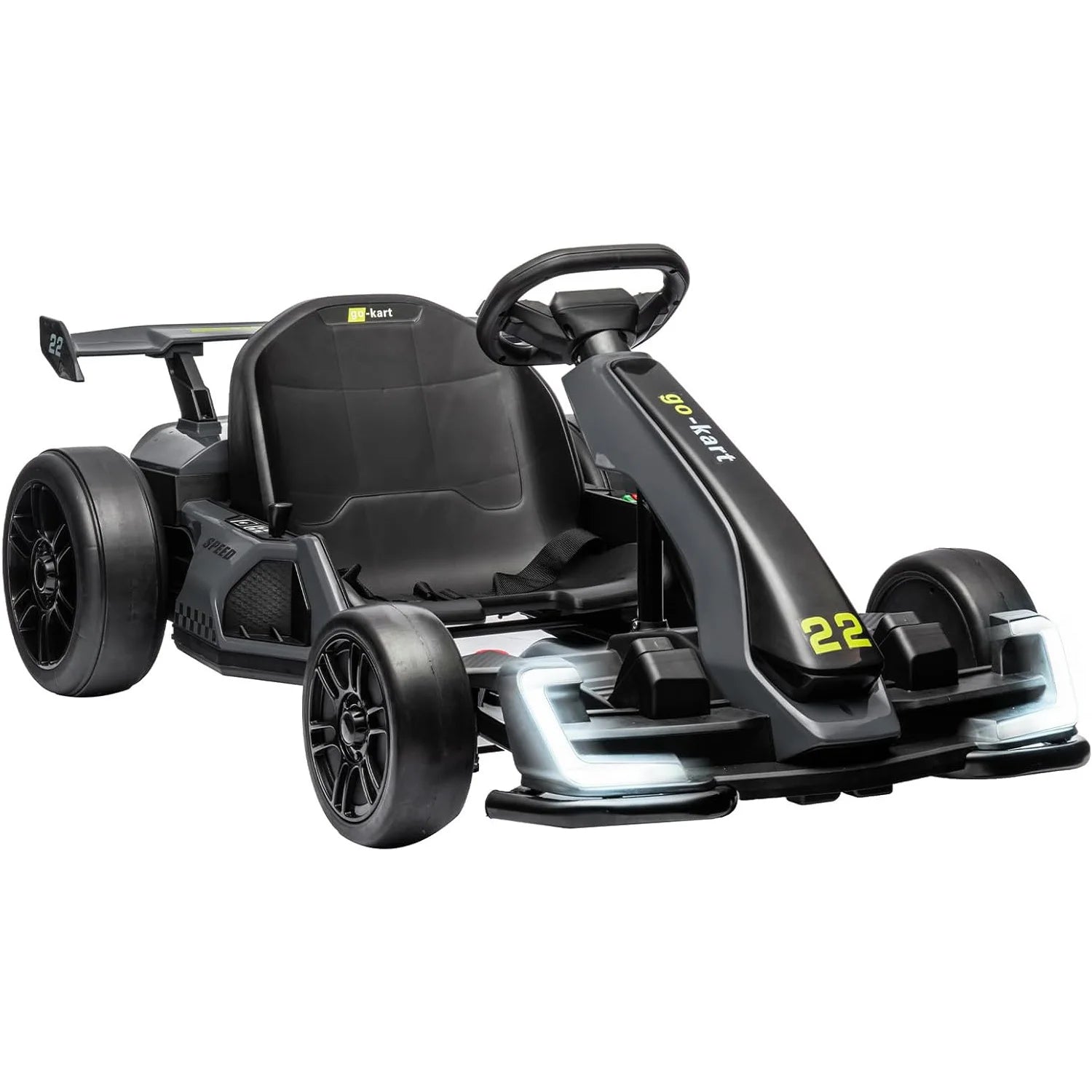 24V Electric Go Kart for Kids, 300W Dual Motor Drift Kart, 8.5 MPH, 2 Modes | Adjustable length,Slow Start Control,Brake pedal,Reinforced frame,EVA tires,LED lights