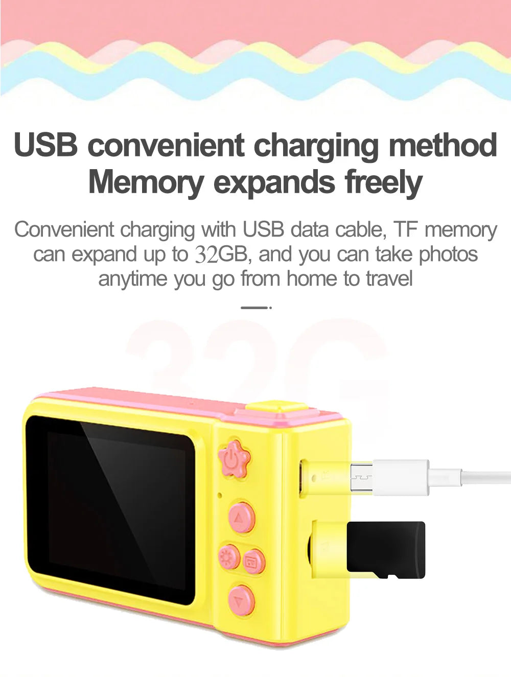 Capture every adorable moment with this baby camera featuring an 8.0MP sensor and HD screen—perfect for kids and family fun!