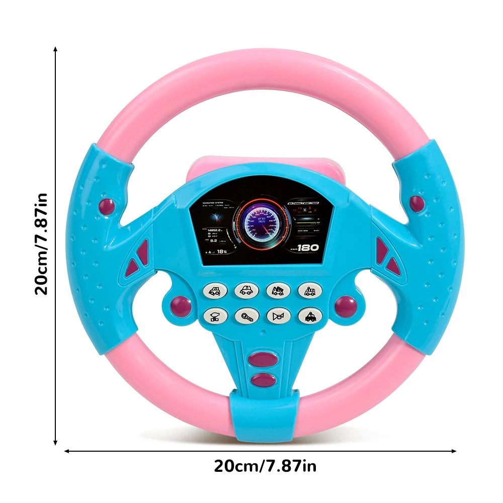 Eletric Steering Wheel Toy with Light Sound for Baby Kids Educational Portable Simulated Driving Steering Wheel Vocal ToysToys