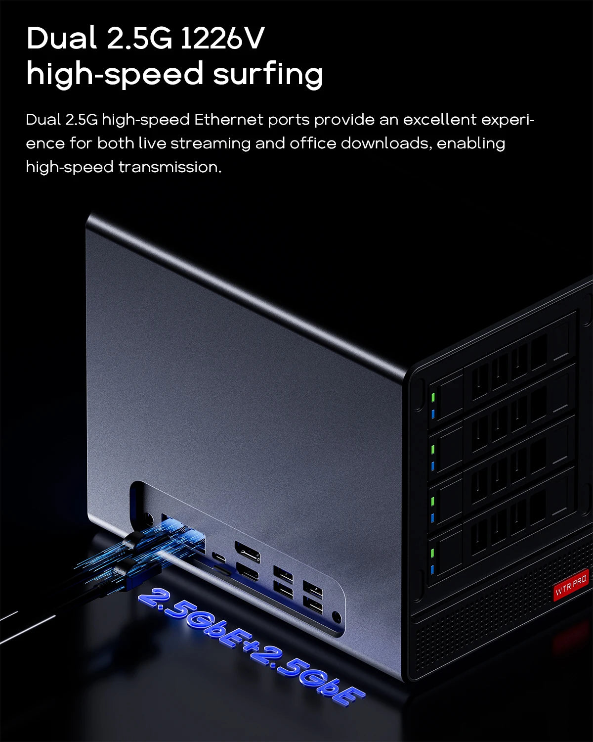 Aoostar Ryzen 7 5825U 4Bay Nas Mini Pc, No Ram No Ssd, Nas Desktop Computer 2*m.2 Nvme Slots, 2.5/3.5 Sata X 4 Storage