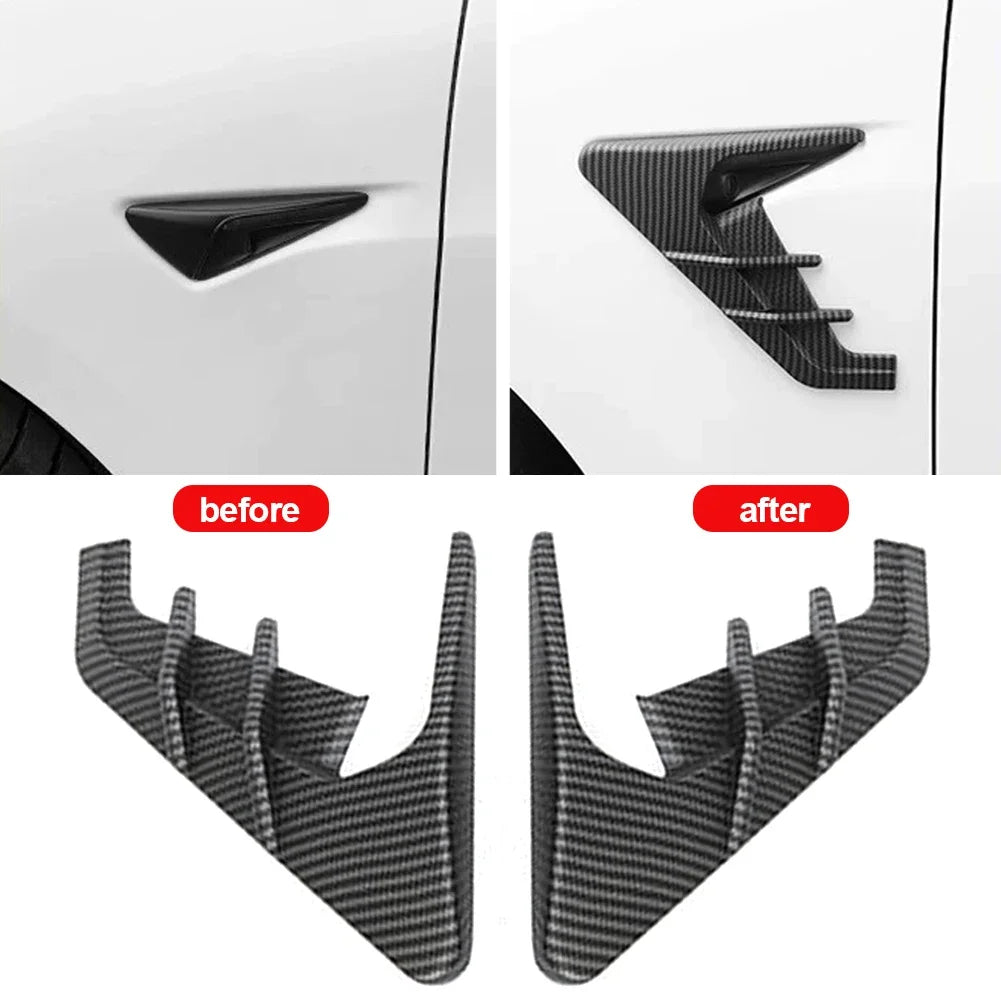 2Pcs For Tesla Model 3 Moel Y 2020-2025 Car Spoiler Dust Cover Side Camera Protection Covers Decoration Sticker Car Accessories
