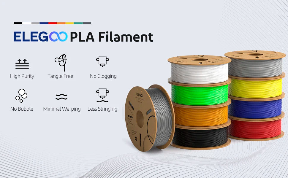 ELEGOO 1.75mm PLA Filament 1kg Plastic 3D PLA for 3D Printer Consumables Material for FDM 3D Printer NEPTUNE 3 PRO