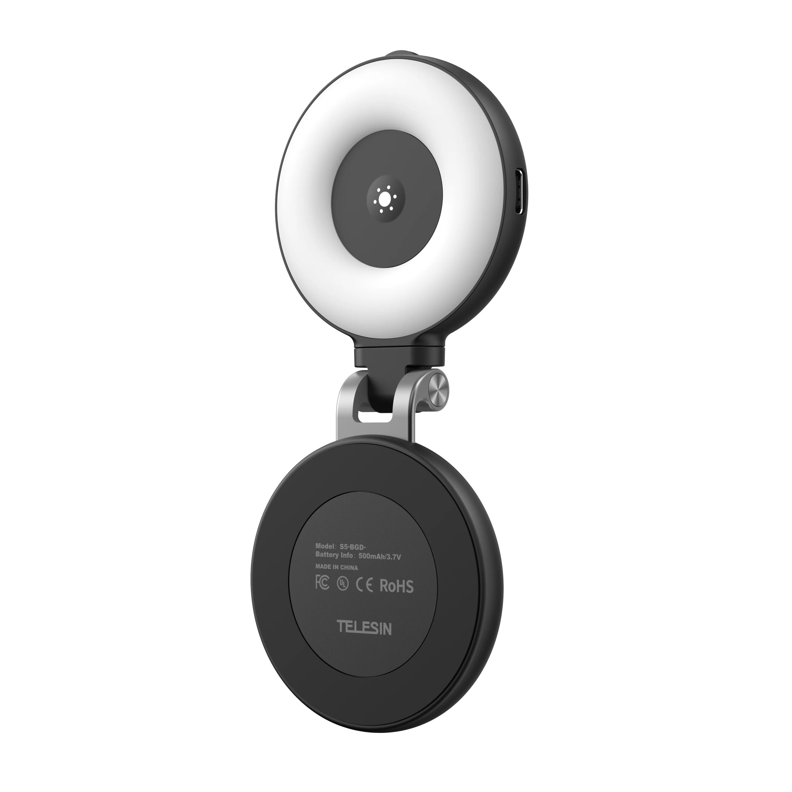 TELESIN Magnetic Fill Light Mini Selfie Light 3 Modes Adjustable Brightness with iPhone Magsafe 360° LED Selfie Ring Fill Light