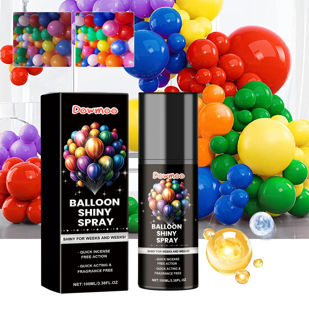 Balloon Shine Enhancer Spray Instant Gloss Polish Party Decoration Supplies Safe Formula Quick Dry For Birthday Wedding Events