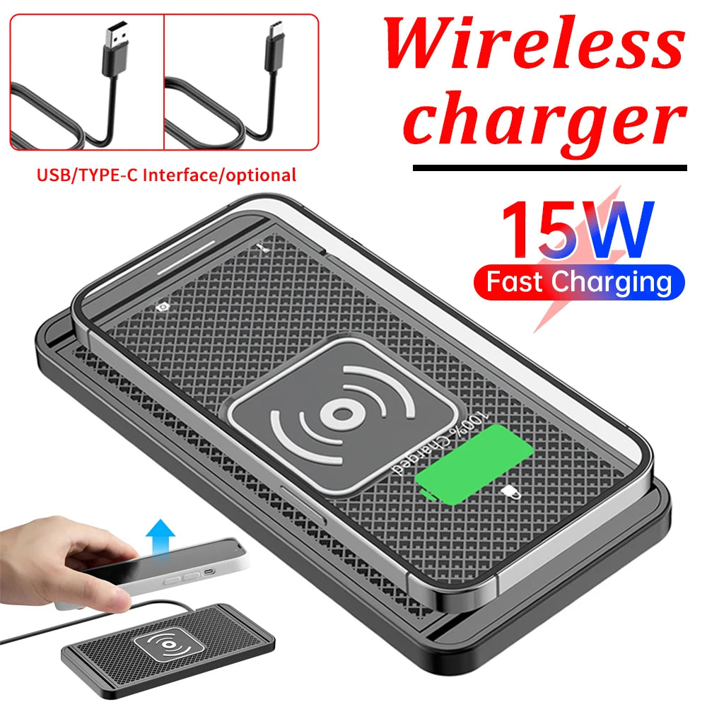 Experience hassle-free charging with this intelligent wireless charger featuring automatic sensing—perfectly compatible with Android devices for use at home or in the car!