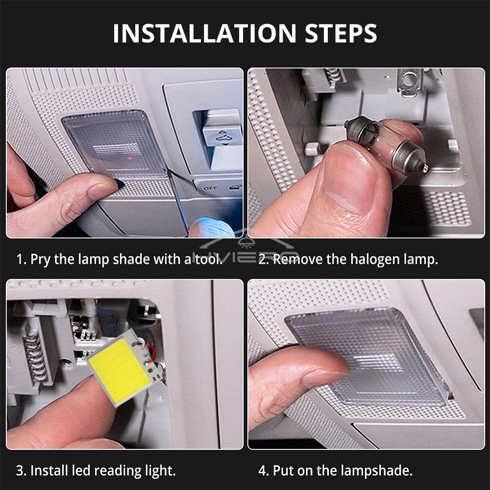 4x Cob 18SMD 24SMD 36SMD 48SMD White T10 W5w Car Led Clearance License Panel Lamp Auto Interior Reading Bulb Trunk Festoon Light