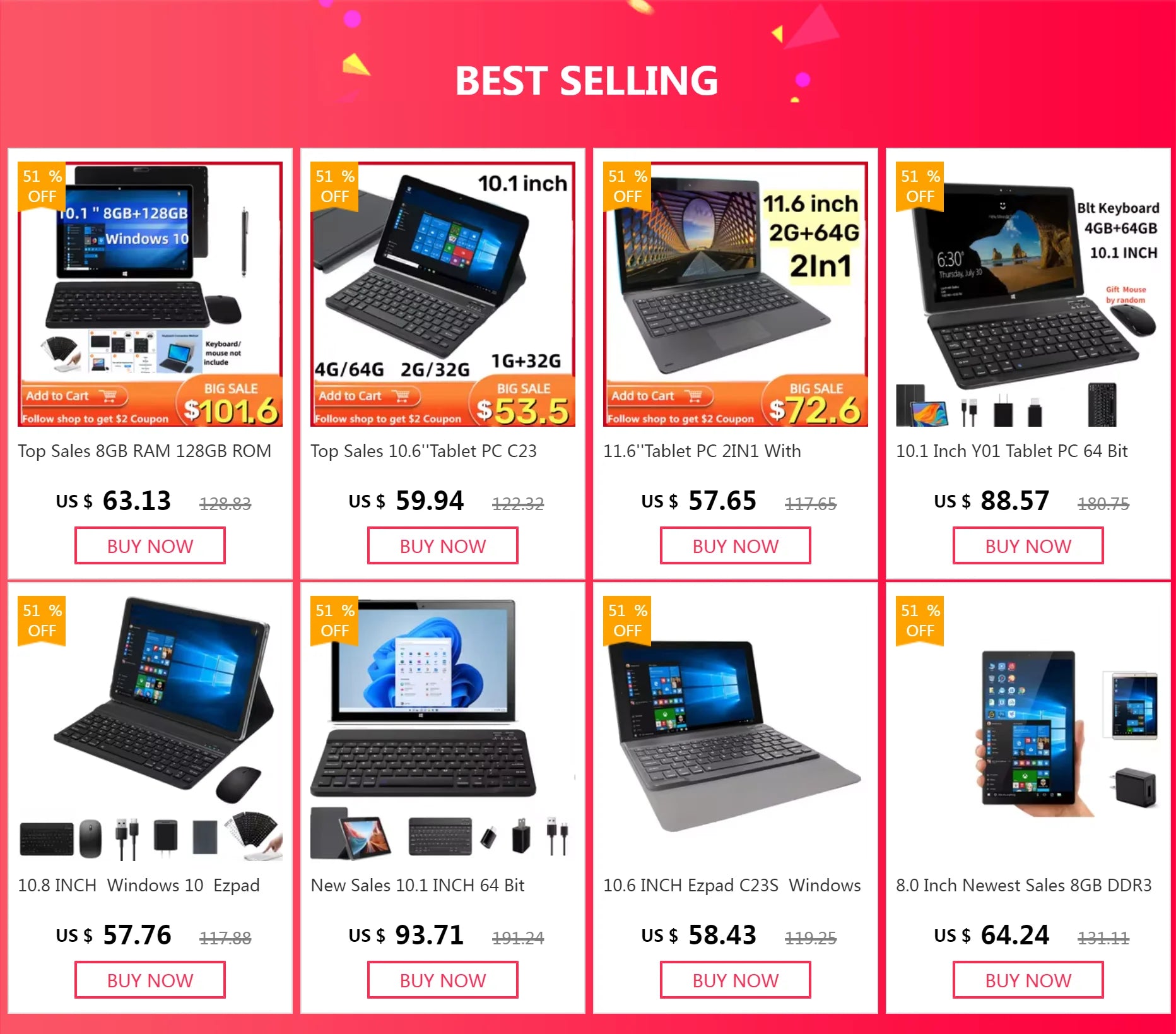 10.1 INCH 4GB RAM 64GB ROM Windows 11 Tablet PC N3350 64bit 1920 x 1200 IPS  Dual Camera DC USB 3.0 Type-C Micro HDMI-Compatible