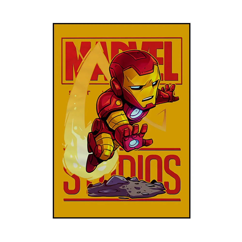 Frameless Marvel Superhero Wall Art Posters SpiderMan Iron Man Avengers Cartoon Canvas Painting Print Modern Kid Room Home Decor