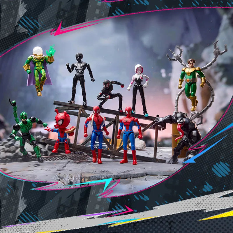 BLOKEES Spider-Man: Brand New Day‌ Gwen Stacy Venom‌ Doctor Octopus Miles Morales Hulk Anime Figure Model Blind Box Toys Gifts
