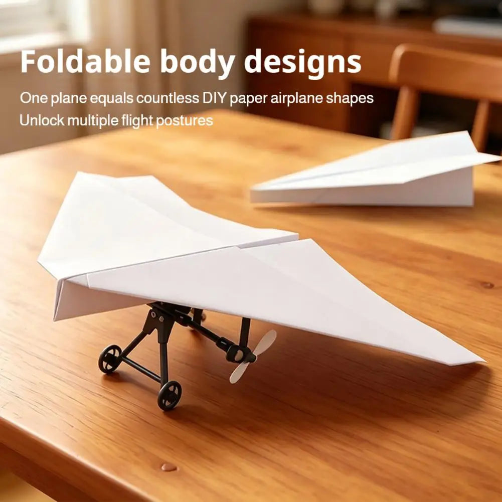 DIY RC Paper Airplane Kit DIY Electric Remote Control Plane with Dual Propellers Lightweight Flying Toy Micro Fixed Wing Drone