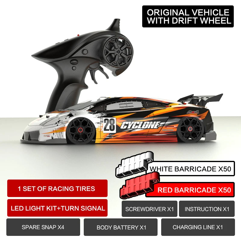 RC Cars Four-wheel Drive Drift Car High Speed Remote Control 2.4G  Classic Professional Racing Car for Children Toy Car Gift