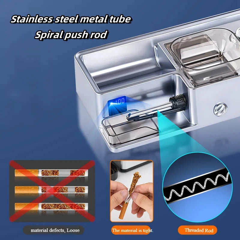 Automatic Cigarette Rolling New 3 in 1  Machine Electric Cigarette Maker Smart Sensing Injector Tobacco Filling 5.5/6.5/8mm Tube
