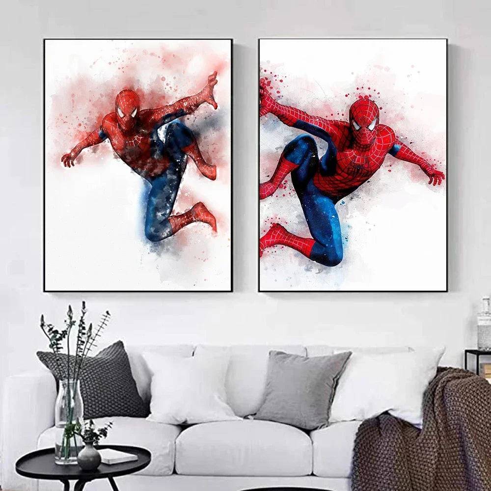 1pc Frameless Canvas Painting SpiderMan Marvel Movie Style Wall Art Posters Superhero Home Decor Canvas Painting Mural Prints
