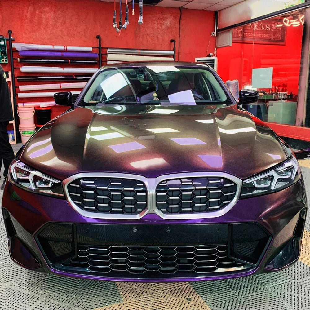 PET Diamond Purple&Gold Car Vinyl Film PVC Waterproof Scratch Resistant Sticker Motorcycle Auto Body Exterior Decoration Film