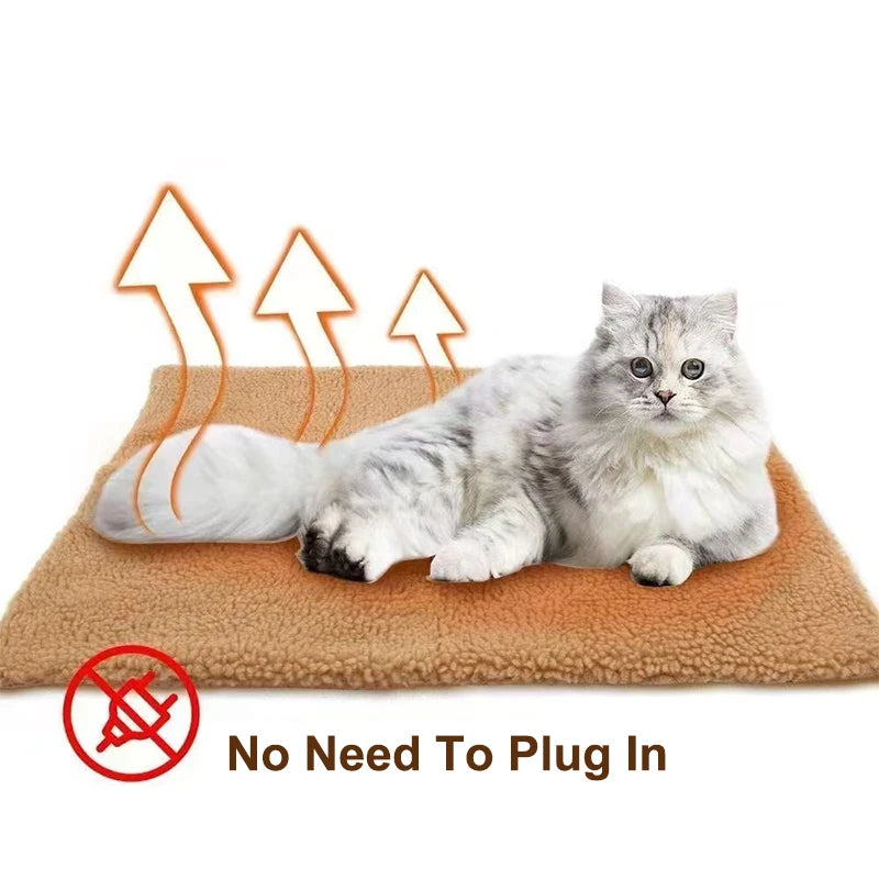 Pets Thermal Pad; Washable Self-Heating Cushion; Body Heat Reflective Warm Mat for Cats and Dogs