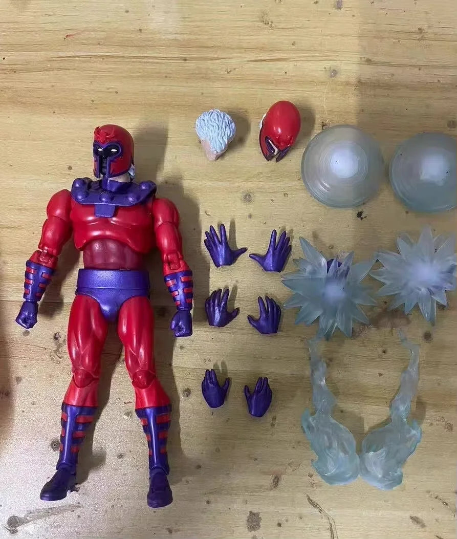 Mafex Anime Figures X-Men Magneto Figure Toy 3 Heads Action Figure Boys Collection Model Desk Decorat Ornament Gift Toy