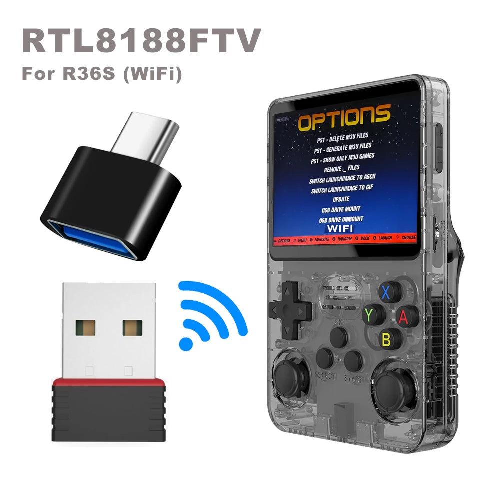 For BOYHOM R36S (WiFi) RTL8188FTV USB Dongles and TYPE C OTG adaptor for R36S R36H R36 R36PLUS R36 ultra