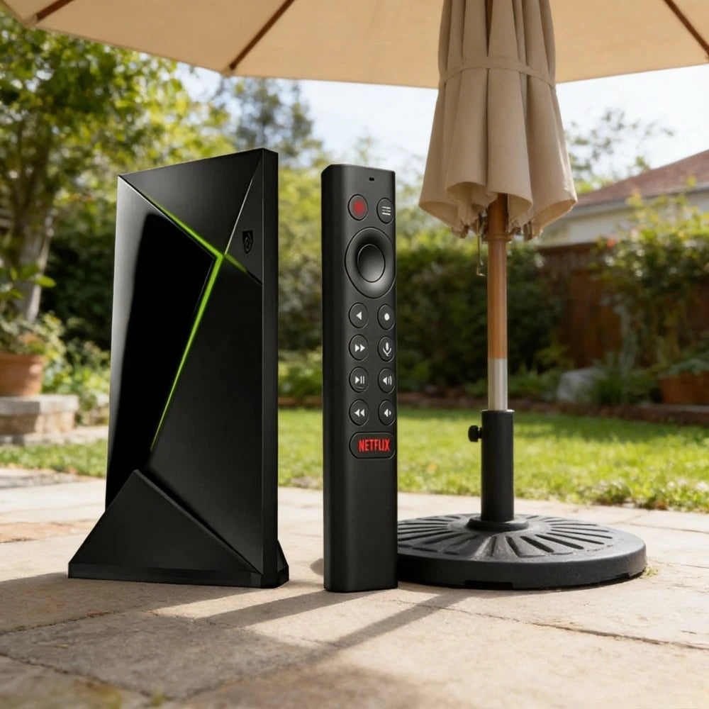 4K HDR Android TV Pro Streaming Media Player with Dolby Vision Atmos AI Upscaling GeForce NOW Google Assistant Alexa