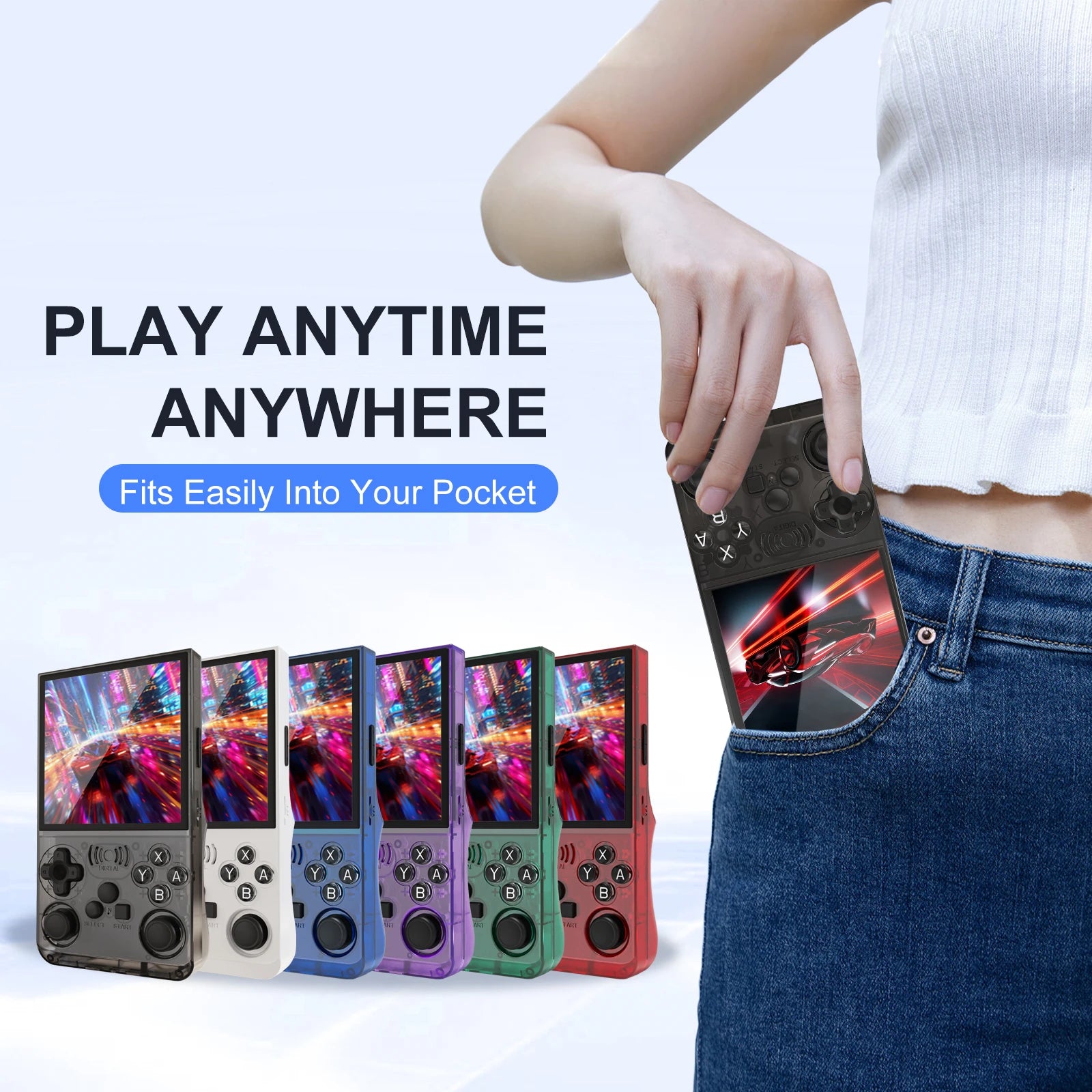 GAMINJA ANS13 4.0 Inch IPS Screen Retro Handheld Video Game Console 15000+ Games Built-in Linux Portable Pocket Gaming Console