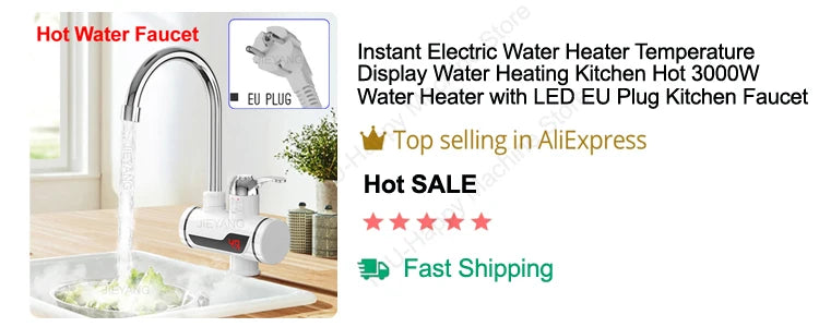 EU/US Plug 3500W Electric Thankless Mini Instant Hot Water Heater 220/110V bathroom Faucet Tap Heating 3 Seconds Instant Heating