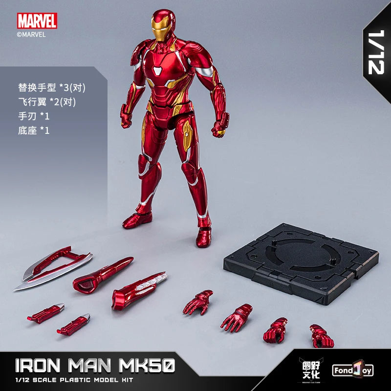 Original FondJoy Iron Man Tony Stark Legend MK42 MK43 MK50 MK6 DIY building block Toys  Action Figure Collection Anime Model