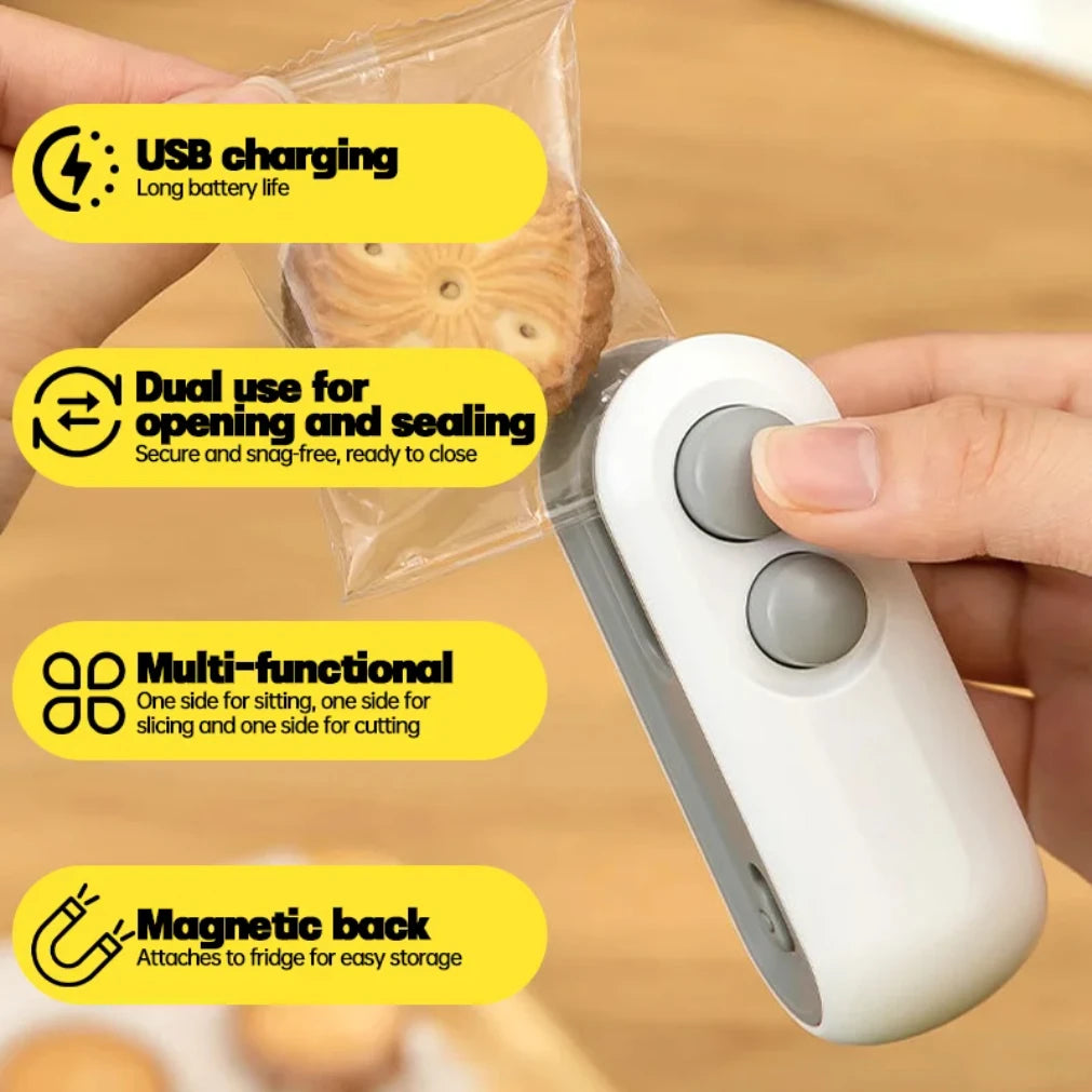 Electric Mini Heat Bag Sealing Machine Package Sealer Bags 2in1 Plastic Bag Sealing Machine Handheld Plastic Bag Heat Sealer2025