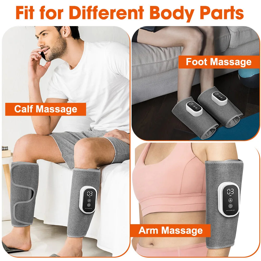 Foot Air Pressure Leg Calf Massager Promotes Blood Circulation Muscle Relaxation Device 360° Full Cover Leg Massager