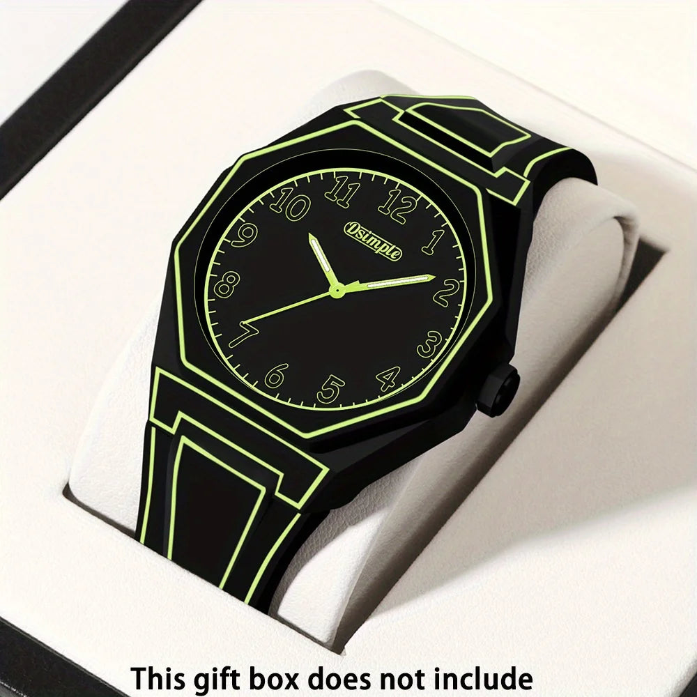 Preppy Style Quartz Wrist Watch - Round Dial, Electronic Drive, Silicone Strap, Unisex