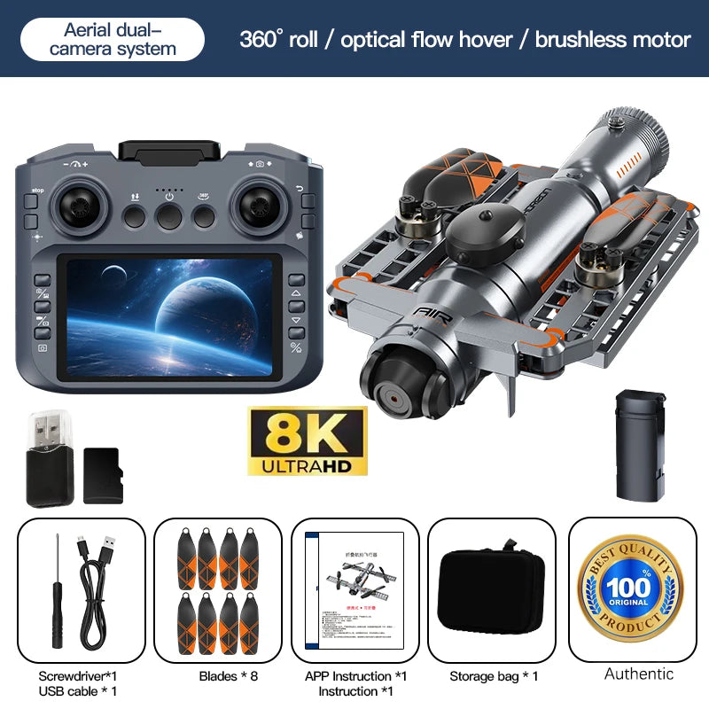 8K HD Dual Camera GPS Obstacle Avoidance 2026 E88 Plus Mini Foldable Drones Brushless Motor RC Quadcopter Toys Gifts For Xiaomi