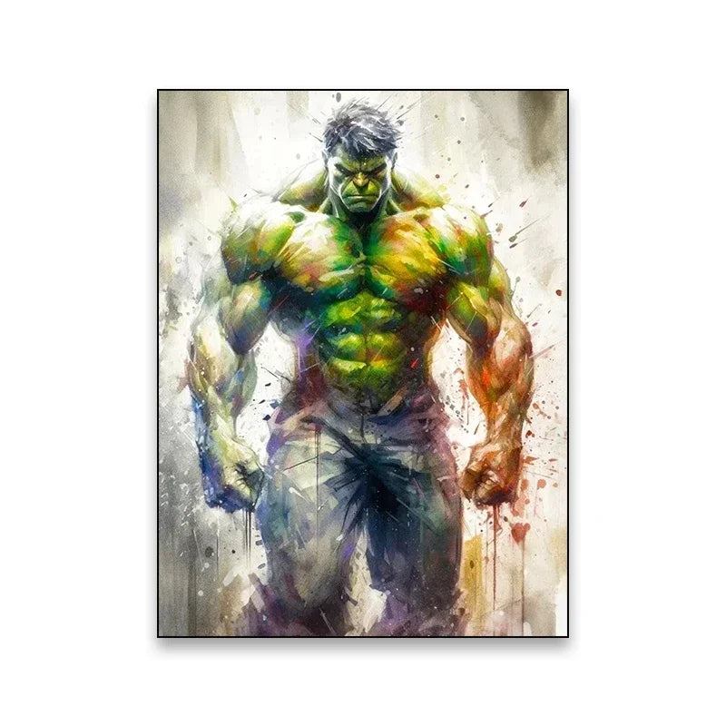 1pc Frameless Canvas Painting Marvel Movie Art Poster Spider Man Iron Man Deadpool Canvas Painting Classic Anime Character Mural