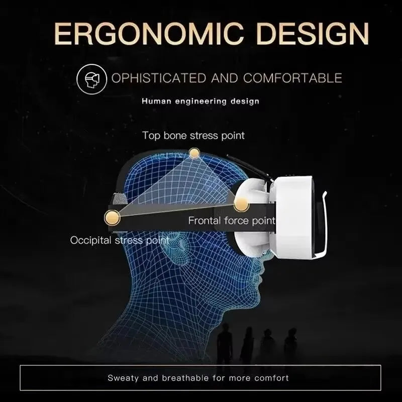 3D VR  G05A Glasses Headset Headmounted Virtual Reality Adjustable VR Glasses for 4.76inches Android And IOS Smart Phones