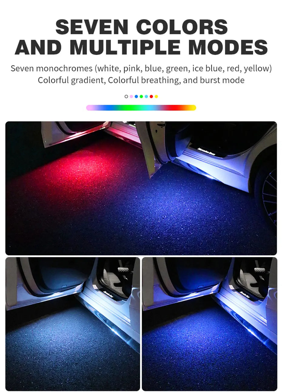 BLALION Car Door Lights LED Welcome Light Magnetic Control USB Charging Auto Open Door Safe Anti-collision Emergency Signal Lamp