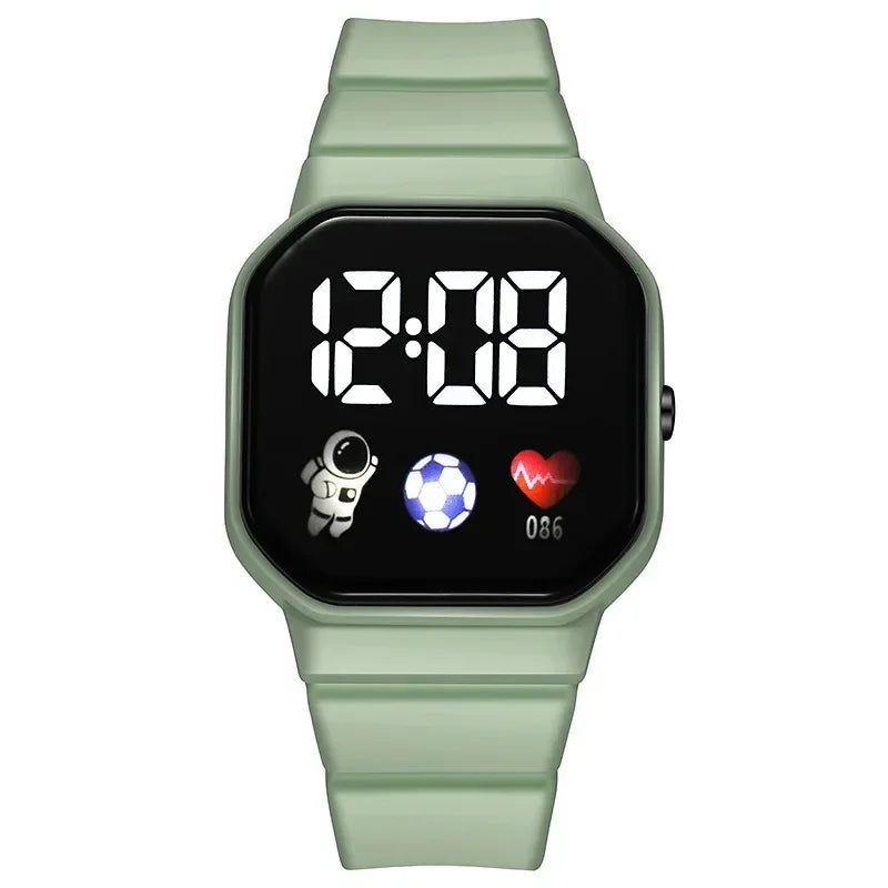 YIKAZE Kids Watches LED Digital Kids Watch Silicone Strap Cartoon Electronic Wristwatch Sports Clock for Boys and Girls Gifts