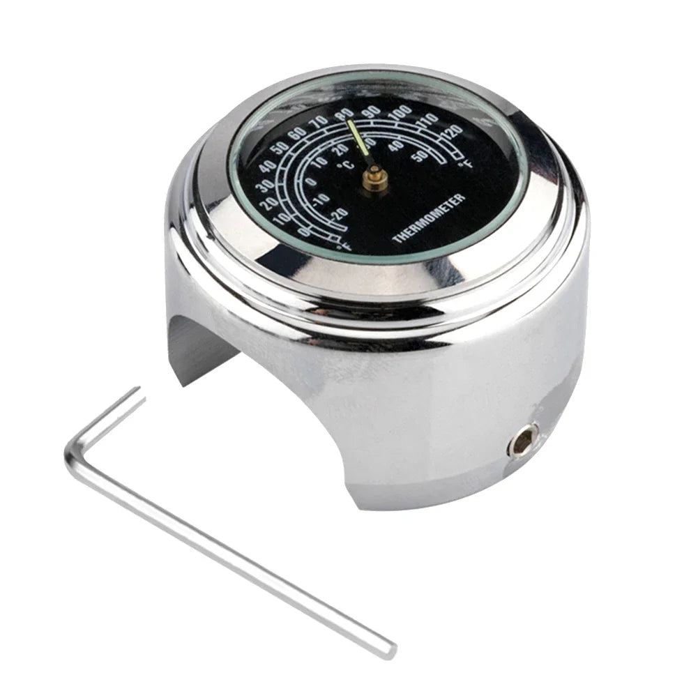 22-25MM Motorcycle Watch Thermometer Temp Gauge Waterproof Motorcycle Accessories Handlebar Clock moto styling Moto Accessories
