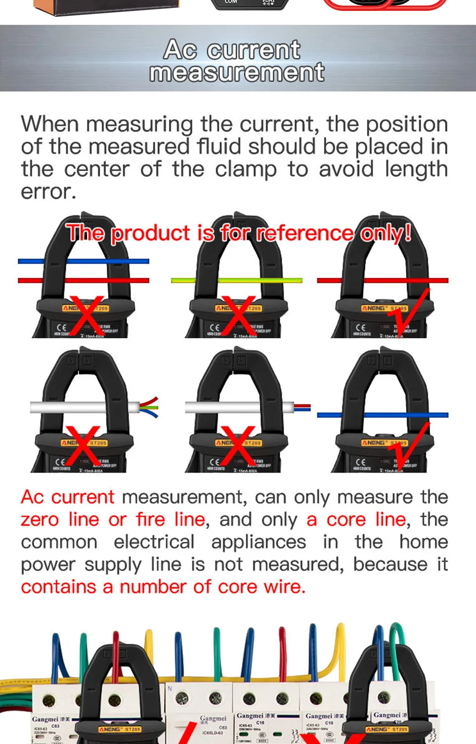 Current Clamp Meter Digital Voltage Tester