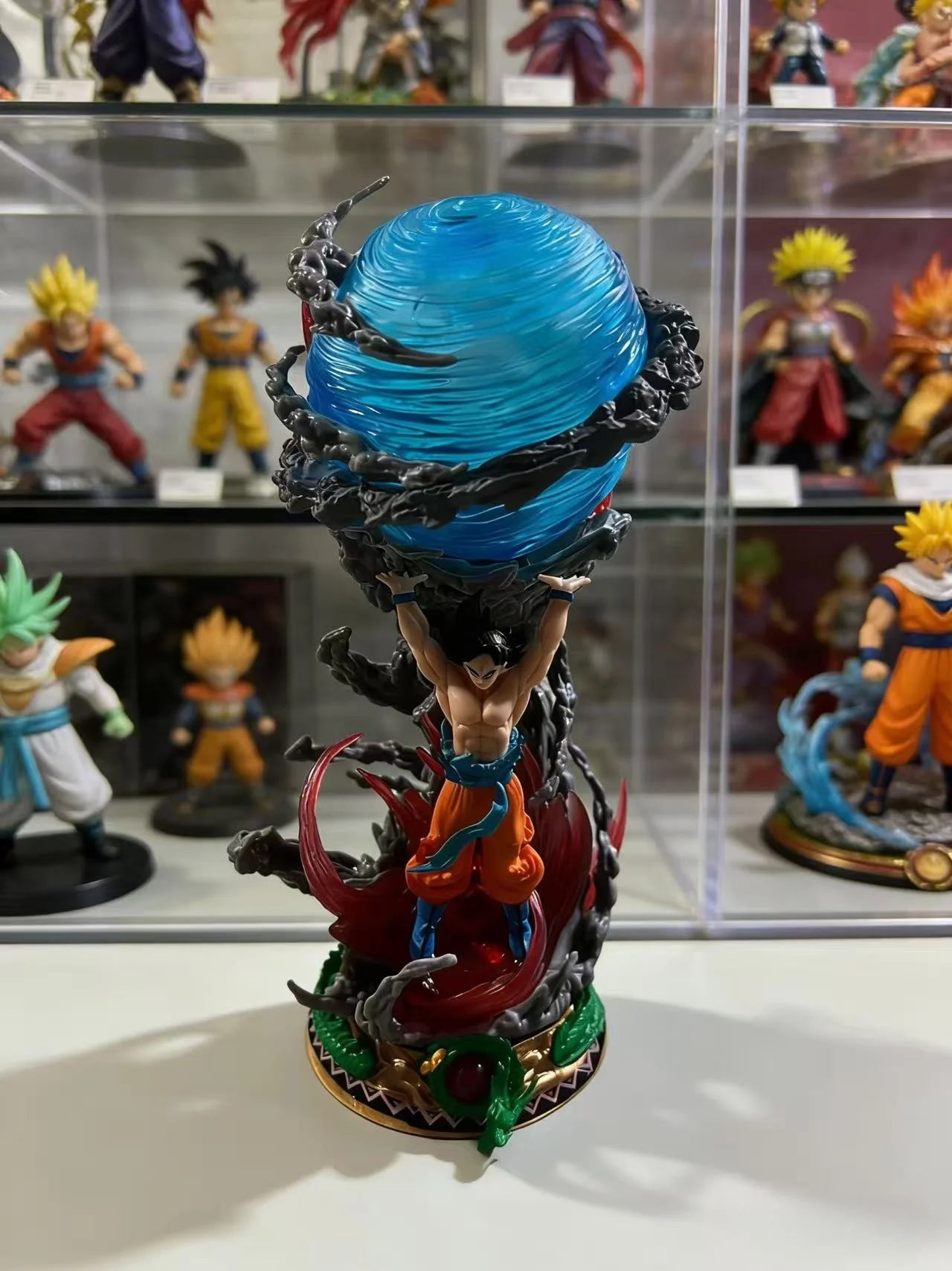 25cm Dragon Ball Figures Spirit Bomb Sou Goku Anime Figures Super Saiya Pvc Statue Doll Action Figure Model Collection Toys Gift