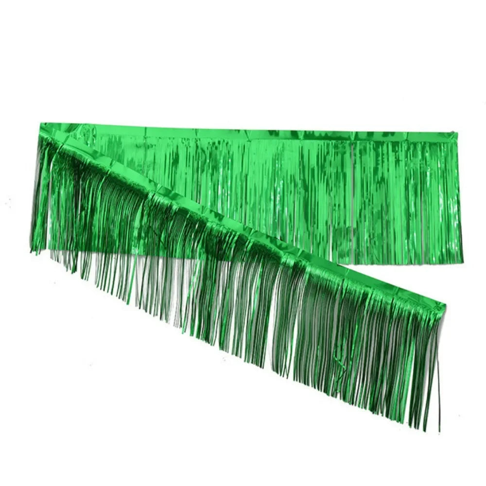 Multicolor Drizzle Garland Encryption PET Metallic Foil Fringe Thickening Background Ornament Tassel String Party Supplies