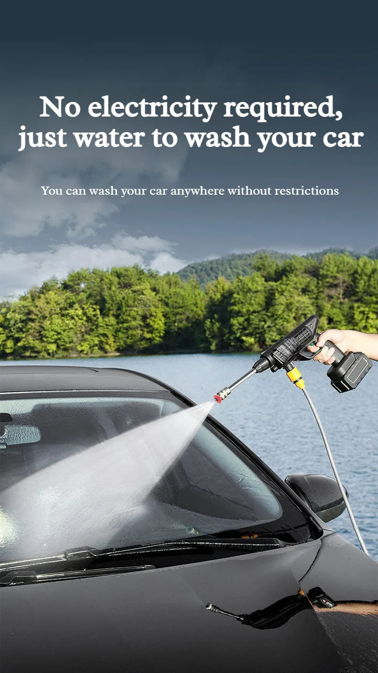 EU Plug High Pressure Electric Washer High Power Household Multifunction Wireless Car Washer for Car&Floor Washing Cleaning Tool