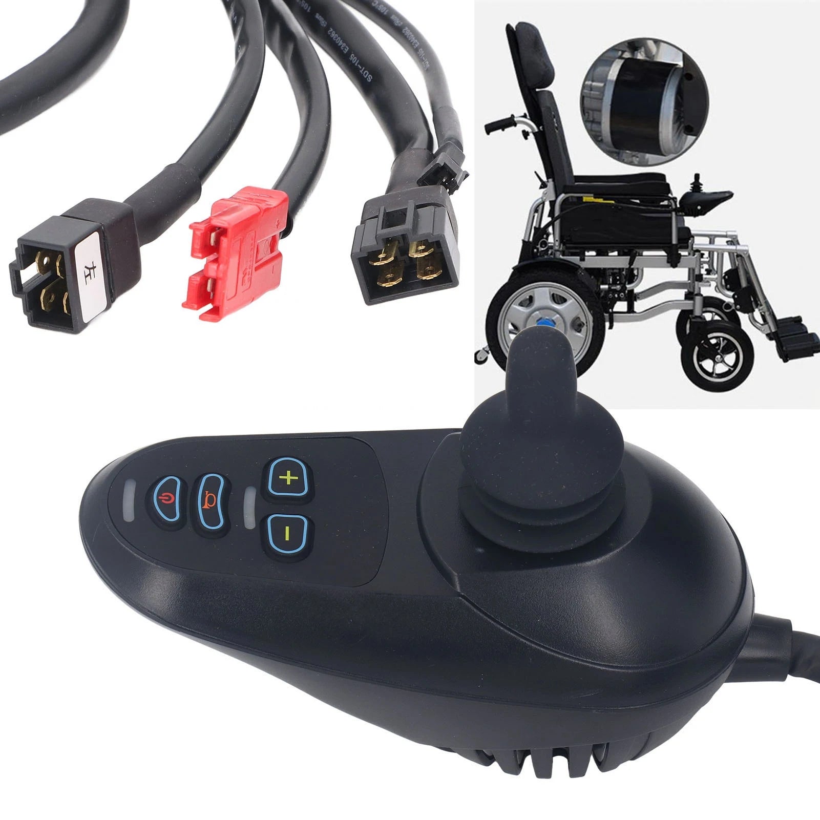 Enhance mobility with this electric wheelchair controller featuring smooth EABS braking, easy speed adjustment, and a responsive joystick for precise maneuvering and safe parking!