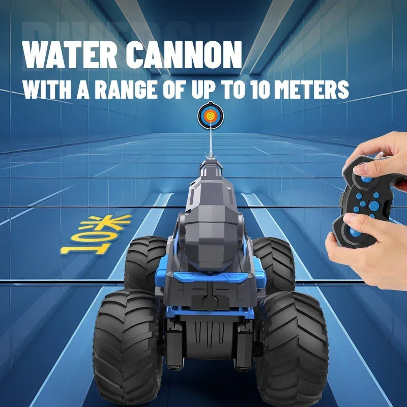 2.4G Self-absorbing High-pressure Water Gun Remote Control Car Amphibious Off-road Vehicle Climbing Stunt Car Water Toys