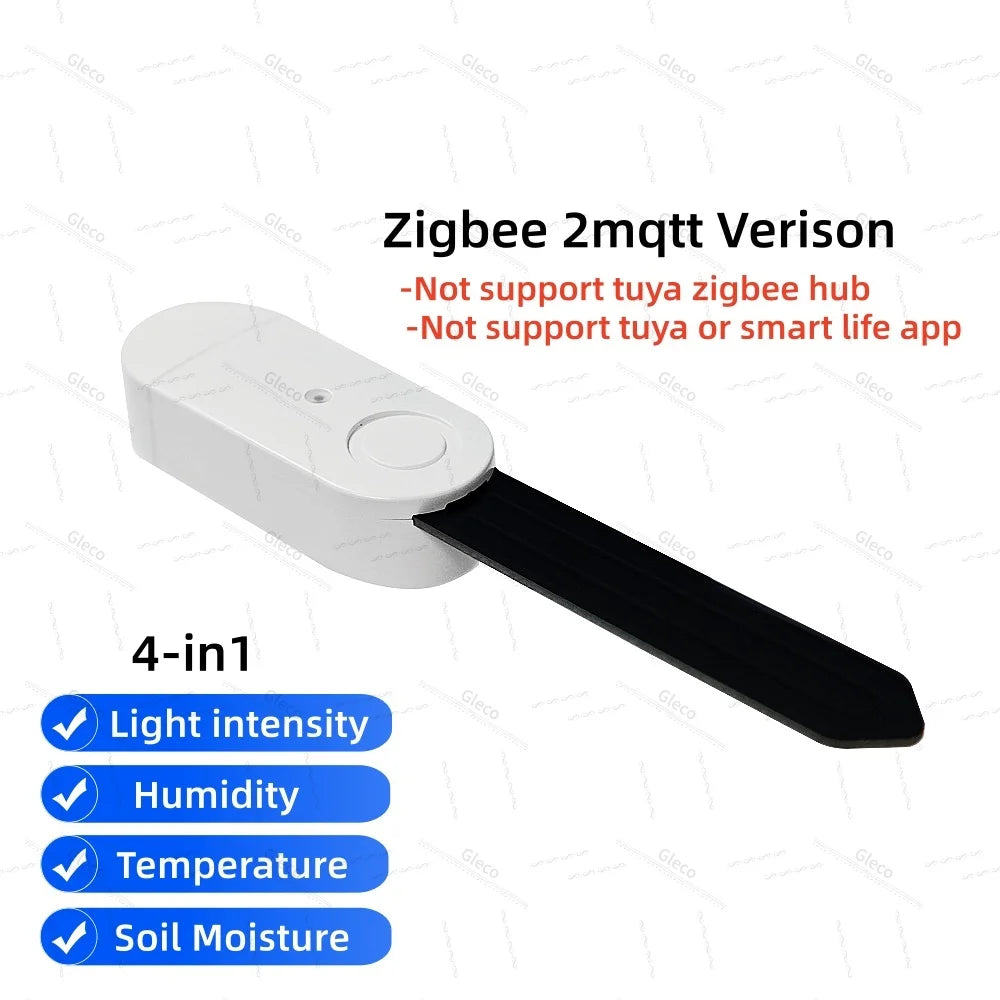 3-in-1/4-in-1 Zigbee Soil Moisture Sensor Humidity Meter Temperature Tester Light Detector Work With Tuya Smart Life 2MQTT HA