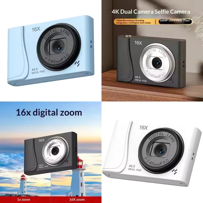 4K Dual Camera Selfie Camera with 16x digital zoom