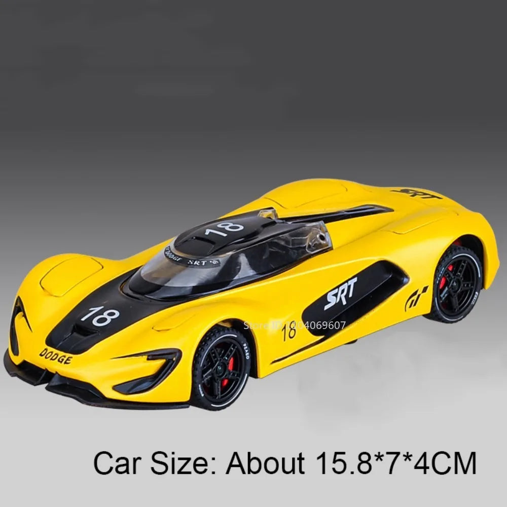 1:32 Hellcat Tomahawk Model Toy Supercars Alloy Diecast Sound Light Doors Opened Pull Back Simulation Sports Car Toys for Kids