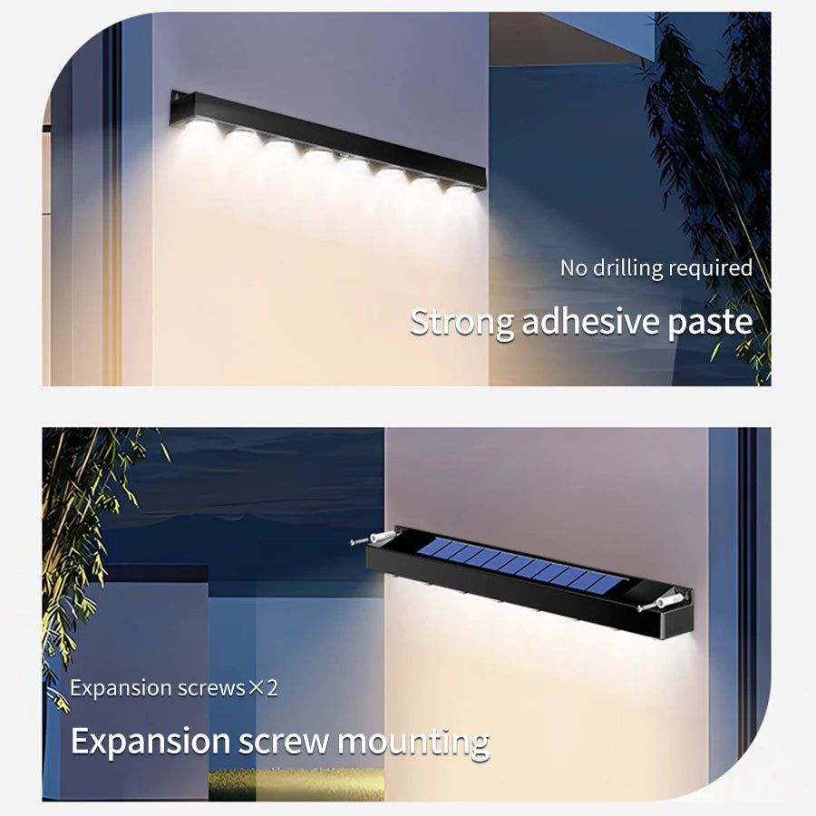 4/6/8LED Solar Wall Light Outdoor Waterproof Garden Decor Balcony Staircase Fence Home Atmosphere Lighting Solar Powered Lamp