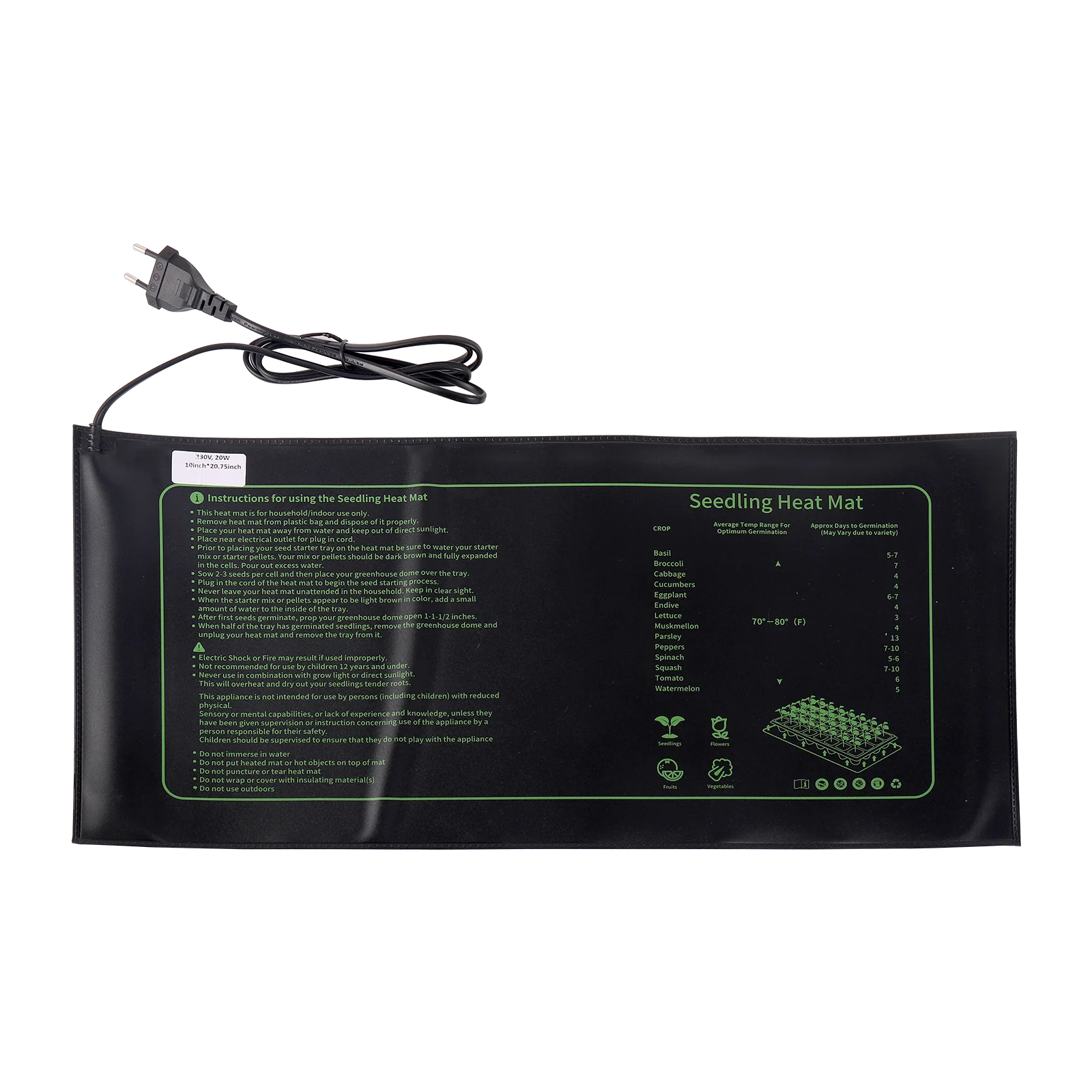 Seedling Heating Pad For Seed Starting And Plant Germination Inside The Seedling Heating Pad For Hydroponics Waterproof Eu Plug