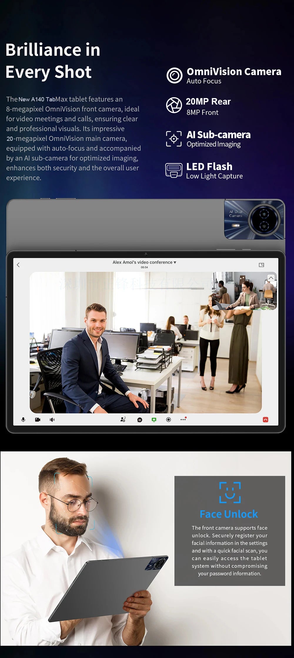 2025 Newest Android 14 Tablet 14.1 inch T616 Octa-Core Tablets with 16GB RAM+512GB ROM 12000mAh Large Battery BT5.0 5G WiFi GPS