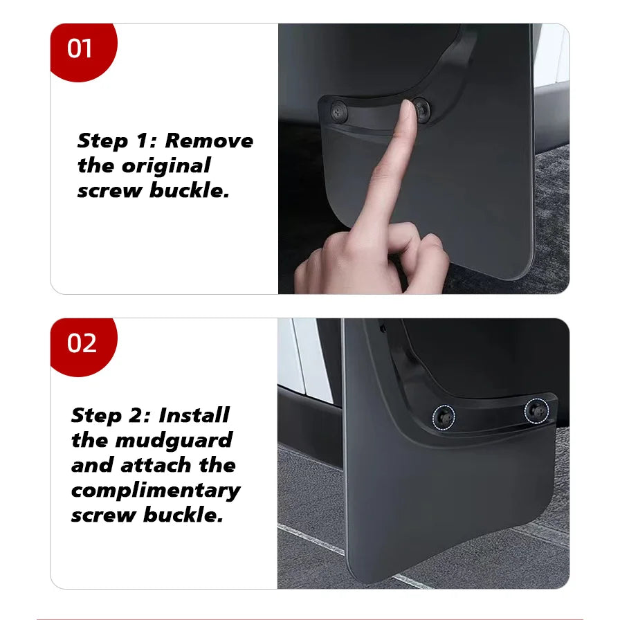 TESY Mud Flaps For Tesla New Model Y 2025 Launch Juniper  No Drilling/Tape Splash Guards Fenders Mudguards Mudflaps