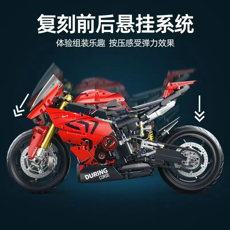 2000pcs Racing Motorcycle V4S Building Blocks Set,1:5 Sports Car Model Kit,STEM Bricks Toys for Teens Adults,Gifts for Boys Girl
